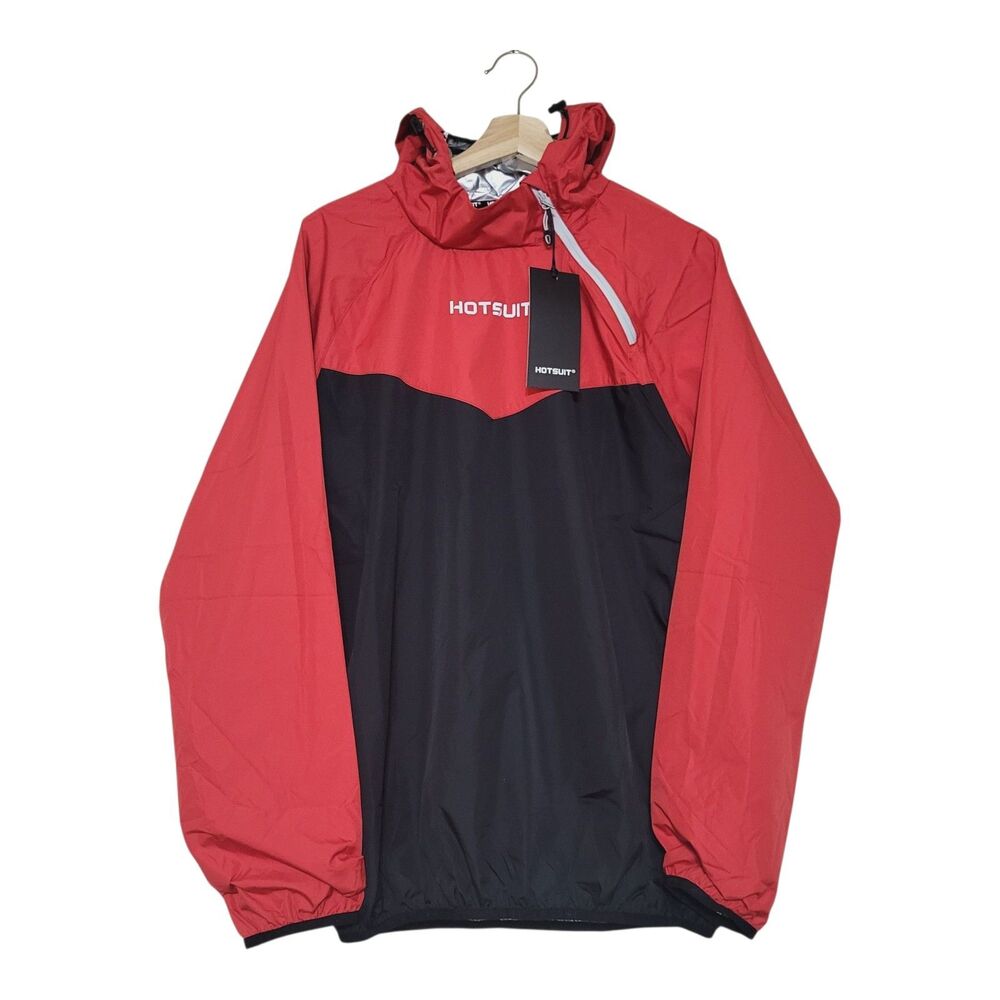 HOTSUIT Womens Hooded Sauna Jacket Size Plus 3X Black/Red‎ New